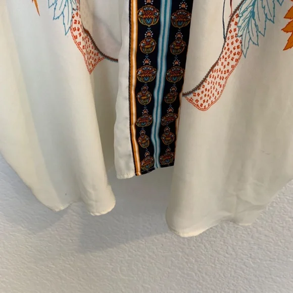 Rose + Olive Tunic Top 1X Floral Print V-Neck Blouse Dolman Sleeve Boho Flowy - Picture 10 of 16